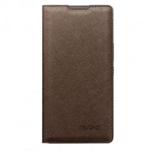 Original Nubia Z7 MAX Smartphone Stand Flip Cover Leather Case Brown