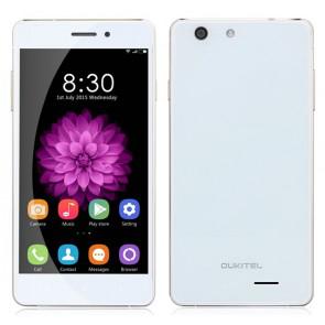 OUKITEL U2 Android 5.1 64bit Quad Core 4G LTE Dual SIM Smartphone 5.0 Inch 1GB 8GB ROM Double Glass White