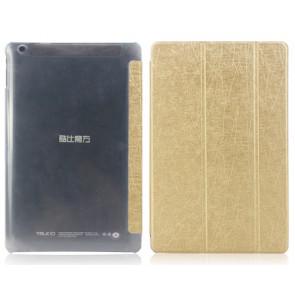 Original Cube Talk 10 Tablet Leather Case Wire Lines Flip Cover Gold
