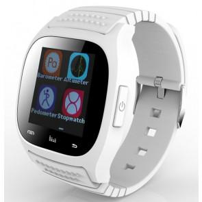 Rwatch M26S Bluetooth Smart Watch IP57 with LED Display Dial Pedometer Music Player for iPhone Android White